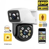 IPC360HOME 10X Zoom 4K 8MP lente Dual WIFI PTZ 4MP cámara de seguridad de doble pantalla cámaras de vigilancia de visión nocturna a Color para exteriores