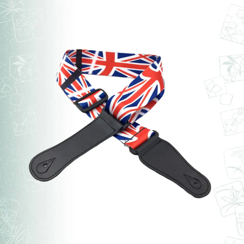 Correa de guitarra ajustable con bandera de Unión, eslinga de hombro para bajo eléctrico popular, guitarra de madera, accesorio práctico, 1 Uds.