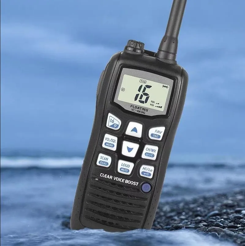 

IC-M36 VHF Handheld Marine Walkie Talkie Transceiver 6W 10KM IPX7 Waterproof Floating Walkie Talkie Transceiver For ICOM