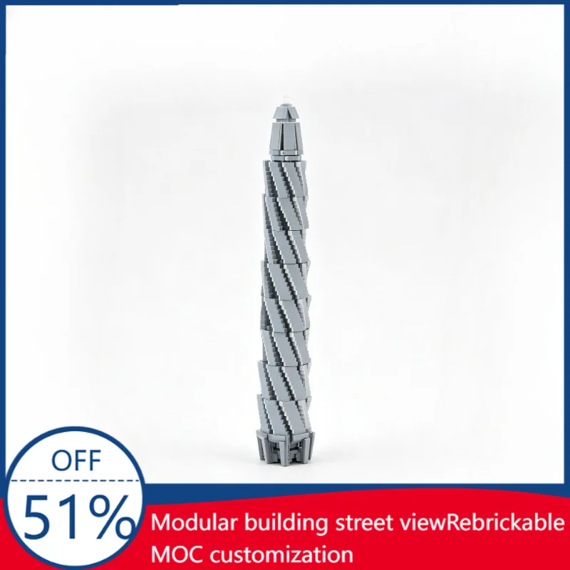 3621 PCS Chicago Spire Architecture Building Blocks City Landmark Skyscraper Model Custom Puzzle Assembly Educational Toy Gifts