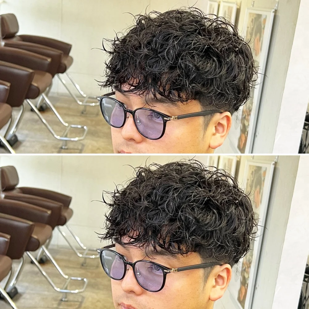25mm Curly Wave 1# 2# Men's Toupee Dark Brown Black 100% Human Hair Wig Super Thin Skin 0.1mm PU Capillary Prosthes Injection