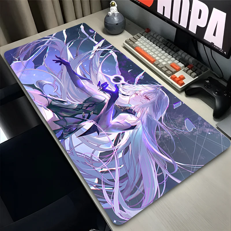 

Mouse Pad Laptop Rubber Extended Desktop Mat Computer Gamer HD Mousepad PC Gaming Accessories Genshin Impact Skirk Keyboard Pad