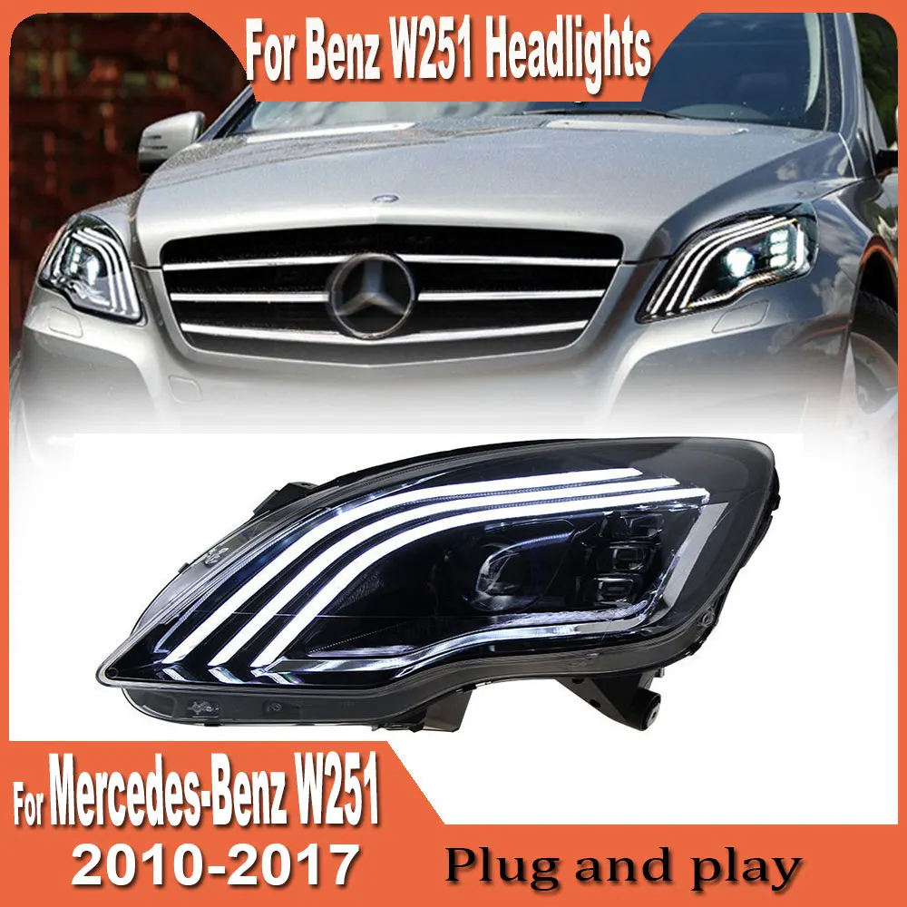 

Car Lights for Benz R Class W251 LED Headlight 2010 2011 2012-2017 R300 R350 R400 R500 Head Lamp Drl Projector Lens Accessories