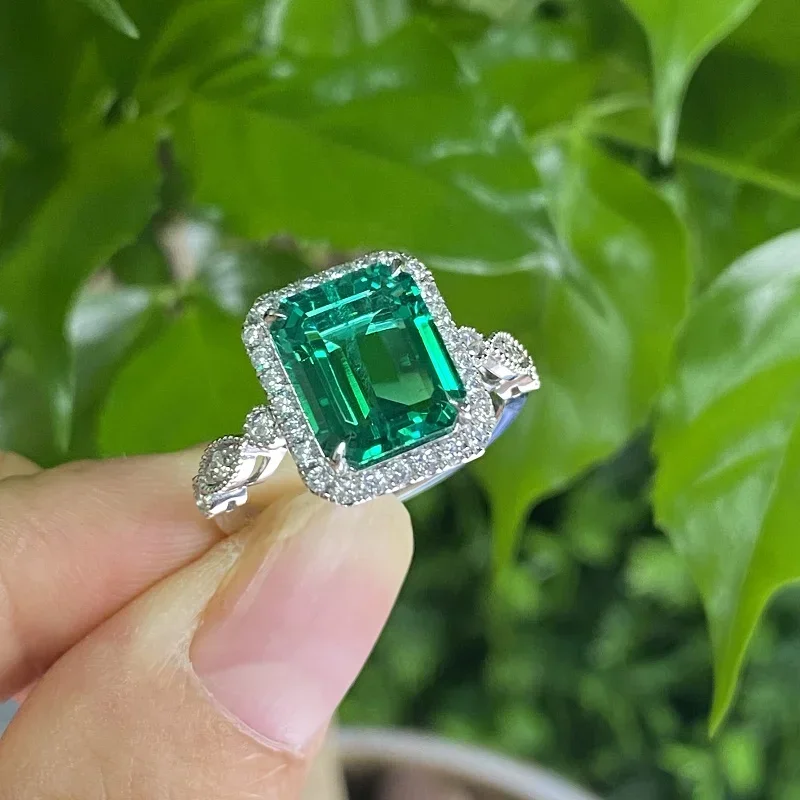 RUIF Customized 9k/14K/18K 3.69ct Lab Grown Emerald Ring Engagementing Women Jewelry Mother Christmas Gift