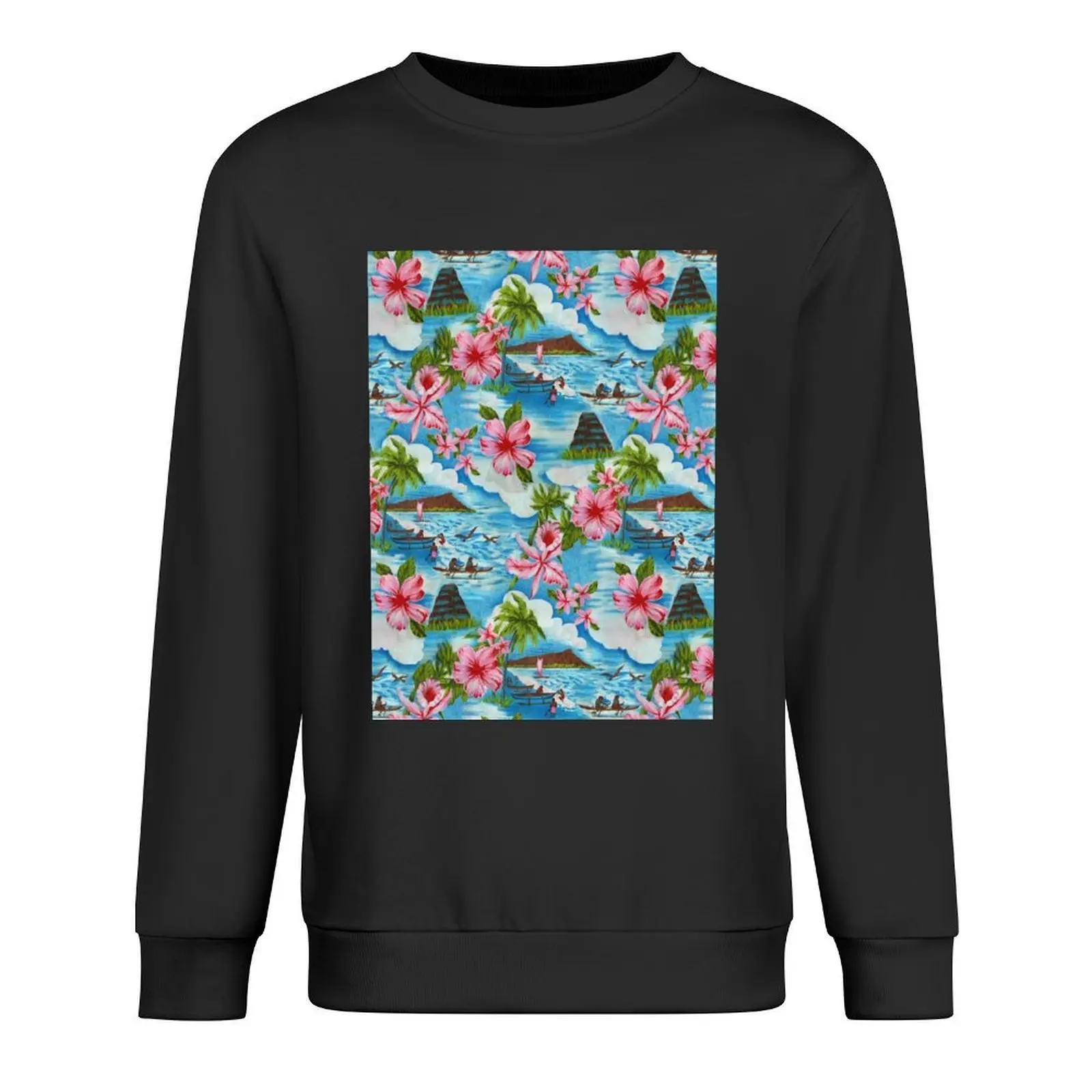 

Hawaiian Scenes in Pastel Colors Pullover tracksuit men korean style clothes men's coat clothes for men new sweatshirt