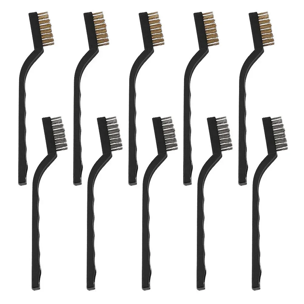 10/12pcs Wire Brush Set Stainless Steel Plastic Brush Remove Rust Brushes Brass Cleaning Brushes Cleaning Tools Home Kits