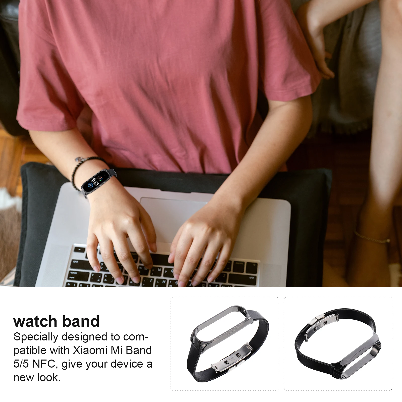 

Bracelet Snap Shell My Band 8 Straps Watch Replacement 5 Bracelets for Wristband Fitness