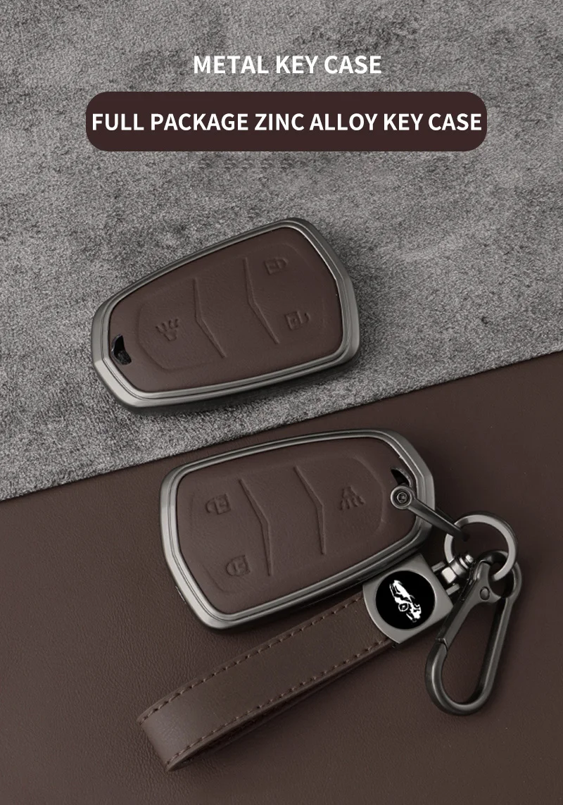 Hohe Qualität Leder Metall Auto Schlüssel Fall Abdeckung Shell Fob für Cadillac 2015-2019 Escalade ATS CTS CT6 XTS XT5 SRX 3 4 5 6 Tasten – Detail 5
