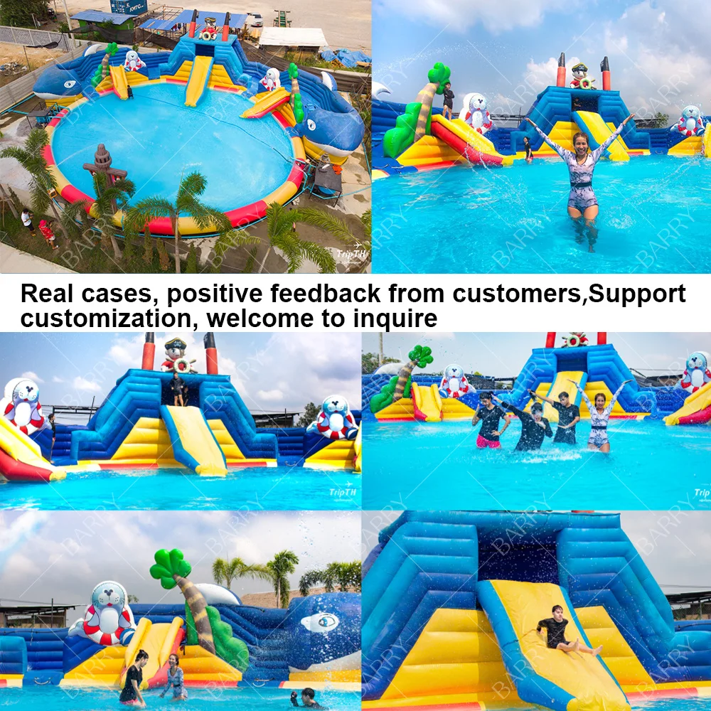 China Manufacturer Inflatable Amusement Park Equipment,  Inflatable Water Park with Pool and Slide