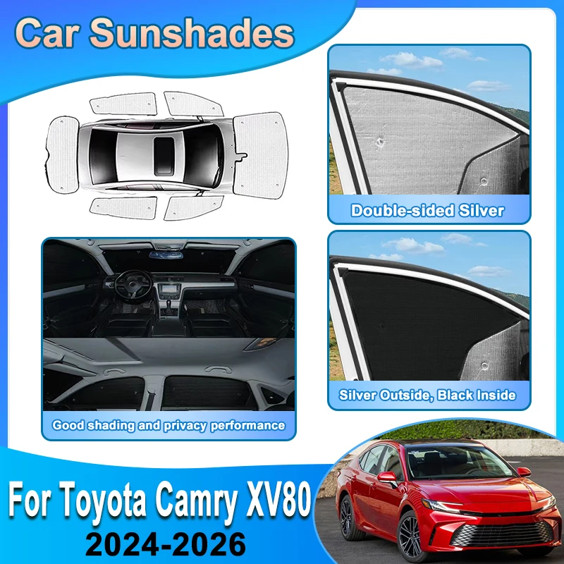 

For Toyota Camry XV80 Accessories 2024 2025 2026 Car Windshield Sunshade Front Side Window Privacy Blind Shading Cover Auto Part