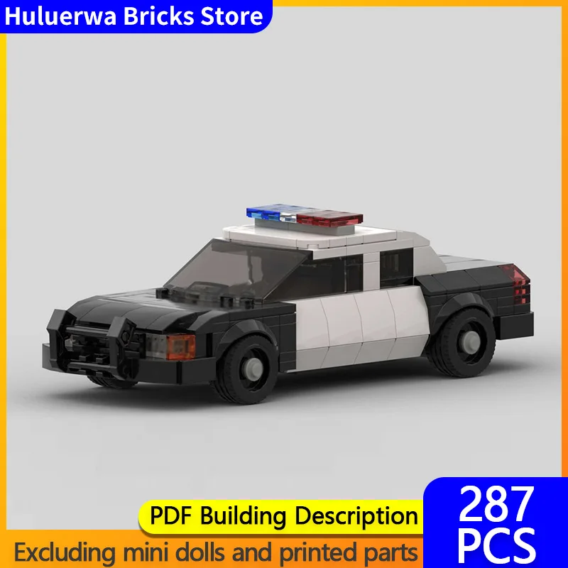 

City Car Model MOC Building Bricks Police Interception Vehicle Modular Technology Children Holiday Gifts Assemble Toys Suit
