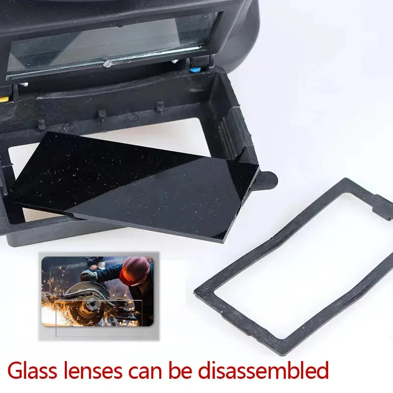 I KEY BUY Paquete de 2 Unidades de Filtro de Vidrio de Protección para Soldadura por Arco, Color Negro/Transparente, DIN7 DIN8 DIN9 DIN10 DIN11 DIN12, 108x50mm