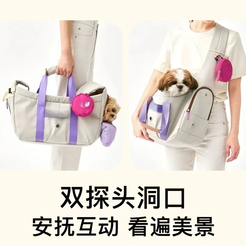 Pet out cradle bag cat bag dog bag oblique span medium and small dog out