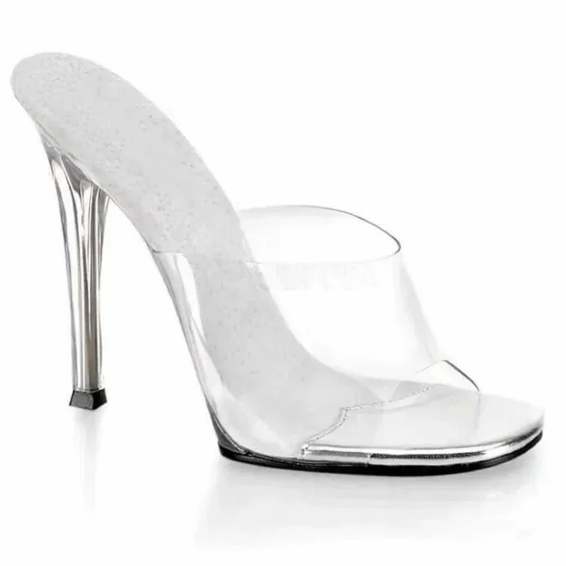 

Bikini Competition Shoes Transparent High Heels International Bodybuilding Model Competition Standard Shoes 12cm Heel Slippers