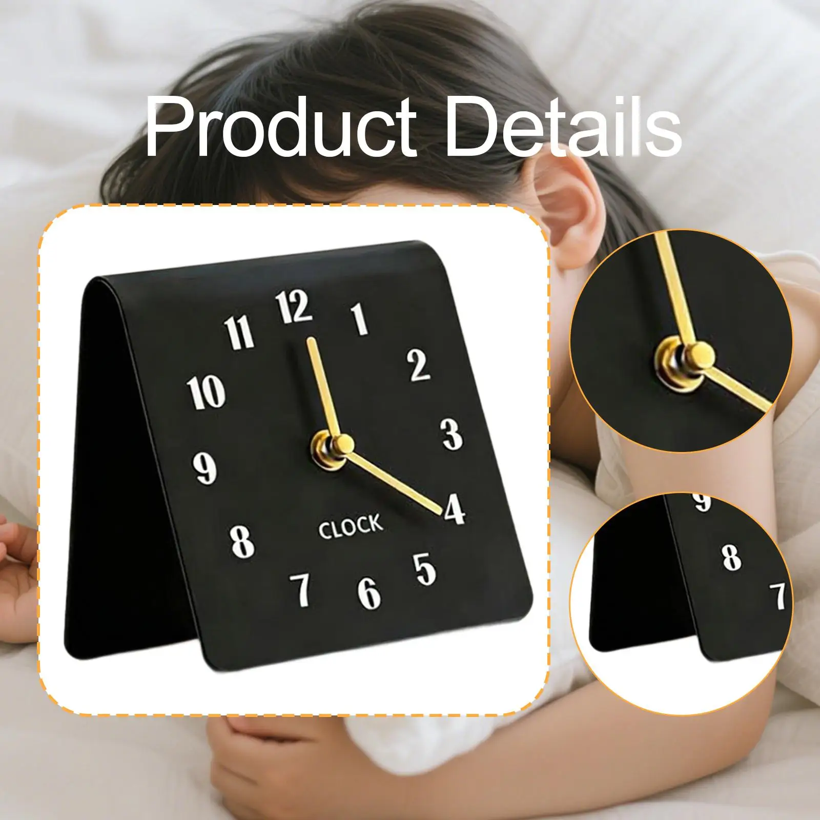 Desk Analog Clock Non Ticking Simple Ornament Minimalist Desktop Clock Acrylic for Party Christmas Bedroom NightStand Decor