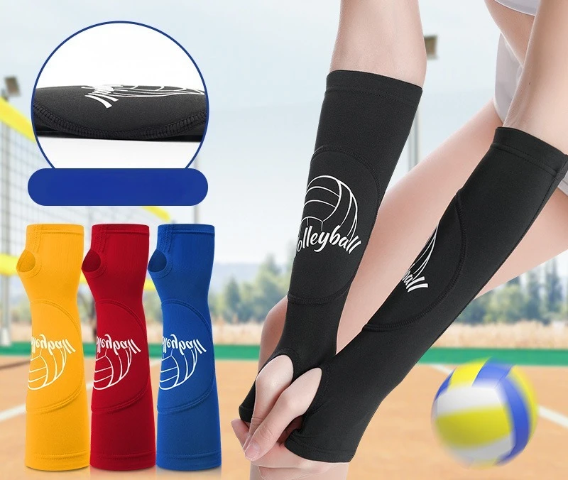 

Padded Volleyball Forearm Sleeves - Compression Arm Guard with Wrist Support for Basketball & Training