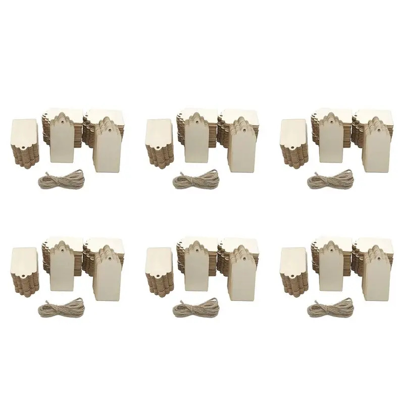 Limited Stock-FF 600 Pcs Wood Tag, 2.7 X 1.5 Inch Unfinished Wooden Tags With Hole,For Hanging & Wedding Decor,Craft Projects