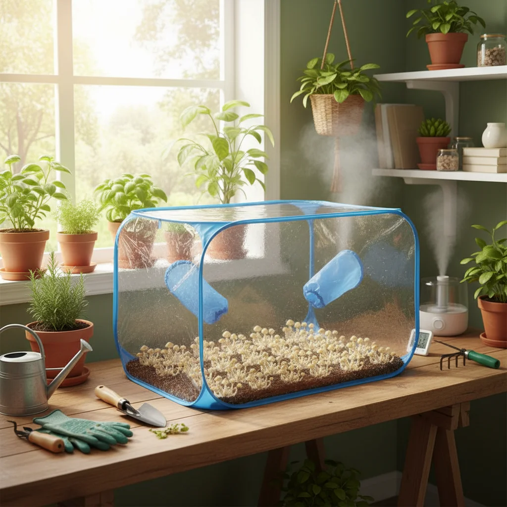 Portable Foldable Air Box Mushroom Growing Kit - Transparent Large Capacity Cultivation Tent with Stable Ventilation System
