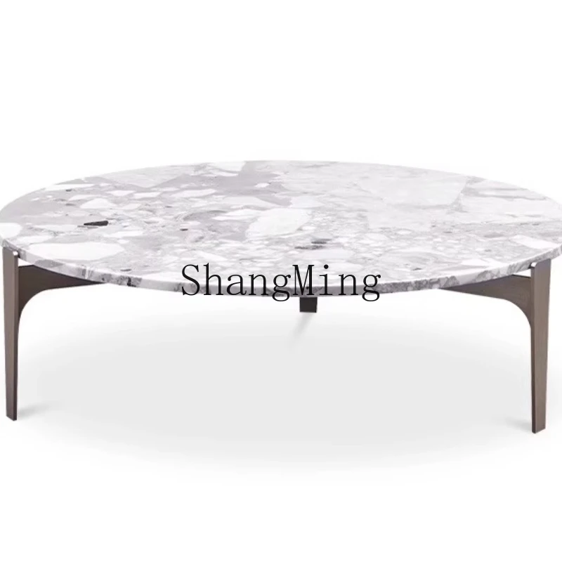 

FG minimalist marble coffee table combination light luxury modern living room high sense round tea table