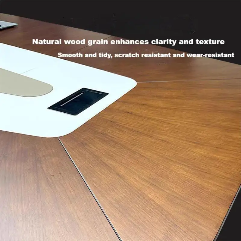 Solid Wood Office Conference Table Fashion Design Modern Large Plate-Type Long Desks for Meeting Room