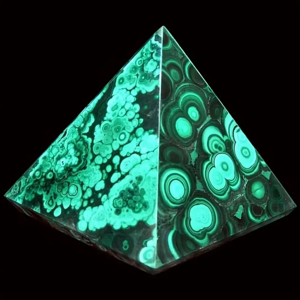 

1pc Natural Malachite Pyramid with Unique Luster Texture Raw Stone Healing Stone Divination Slab Mineral Specimen Home Ornament