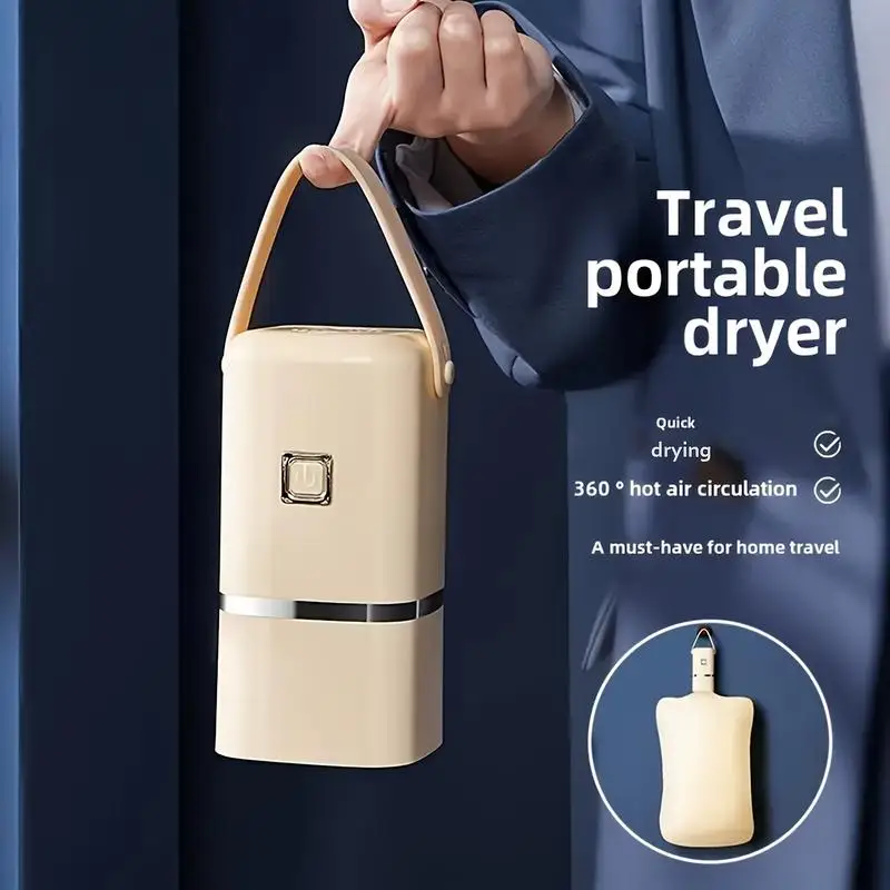 Portable mini dryer with timer function. Fast, easy-to-use compact dryer with drying bag. Suitable for delicate clothes