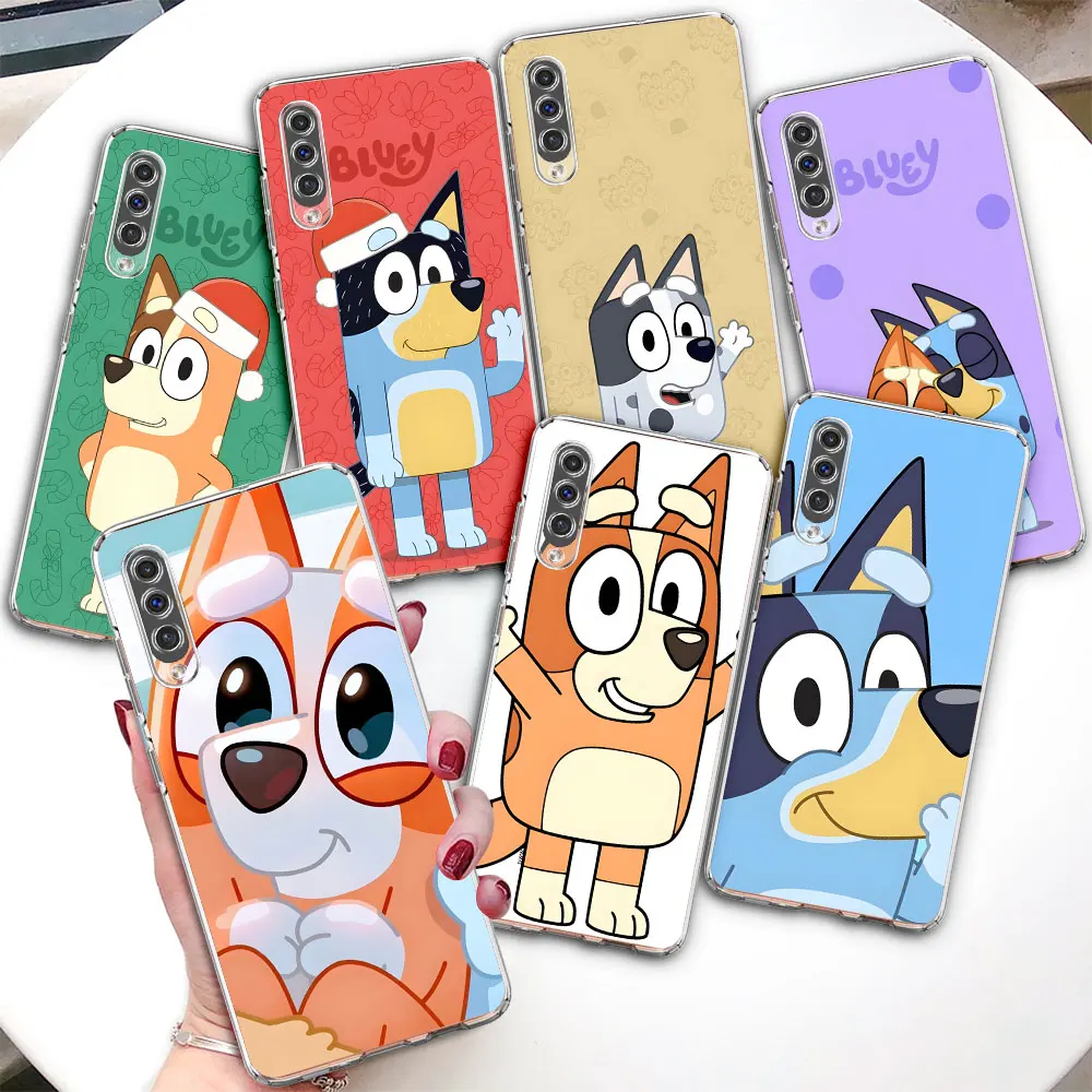 B-Blueys Cute Blue Dog Case for Samsung Galaxy A20e A03 A40 A50 A50s A30s A70 A70s A8 A03s A04 A20 Clear Soft TPU Phone Cover