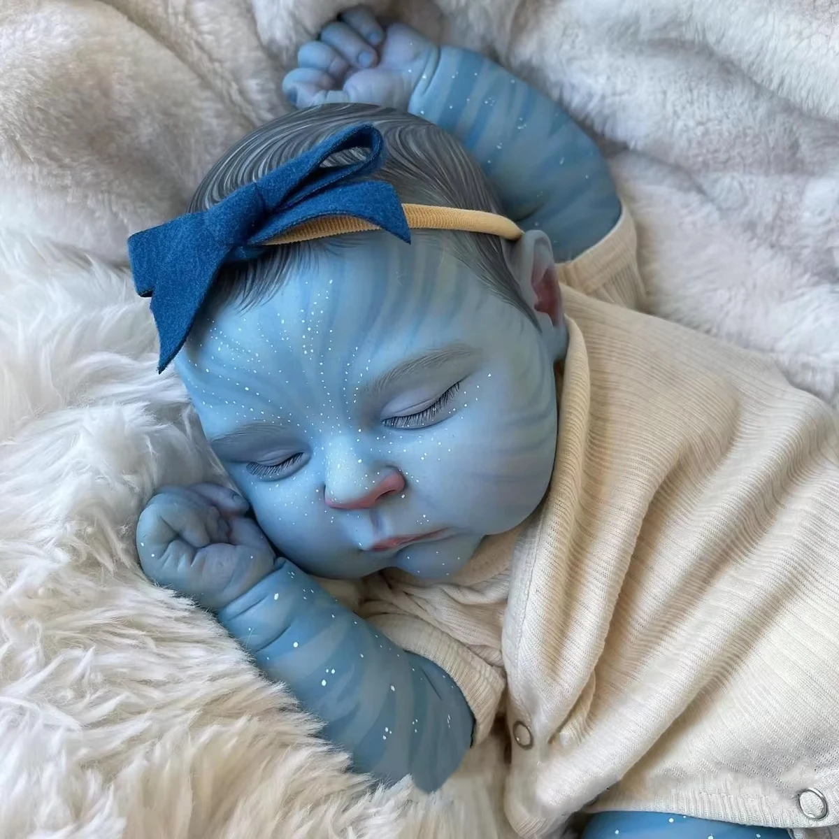 

JOYORA Realistic Blue Rebirth Doll Handmade 3D Skin Visible Vein Art Series Rebirth Companion Doll Toy Doll Gift For Children
