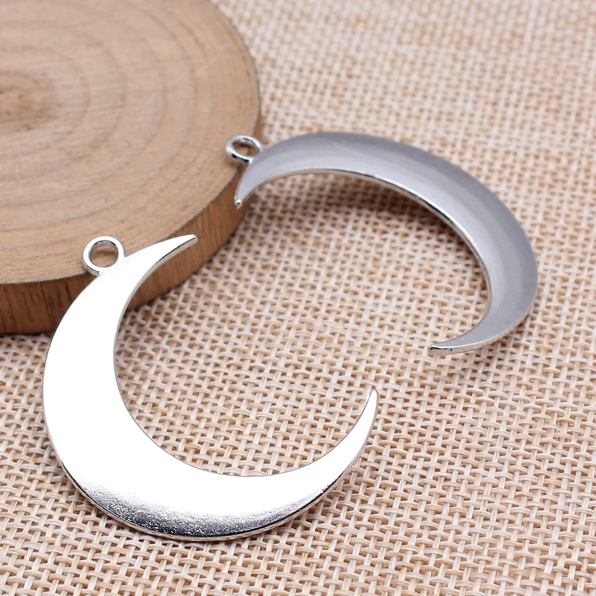 WYSIWYG 4pcs 43x32mm Jewelry Making DIY Handmade Craft Charms 4 Colors Big Crescent Moon Pendant Charms