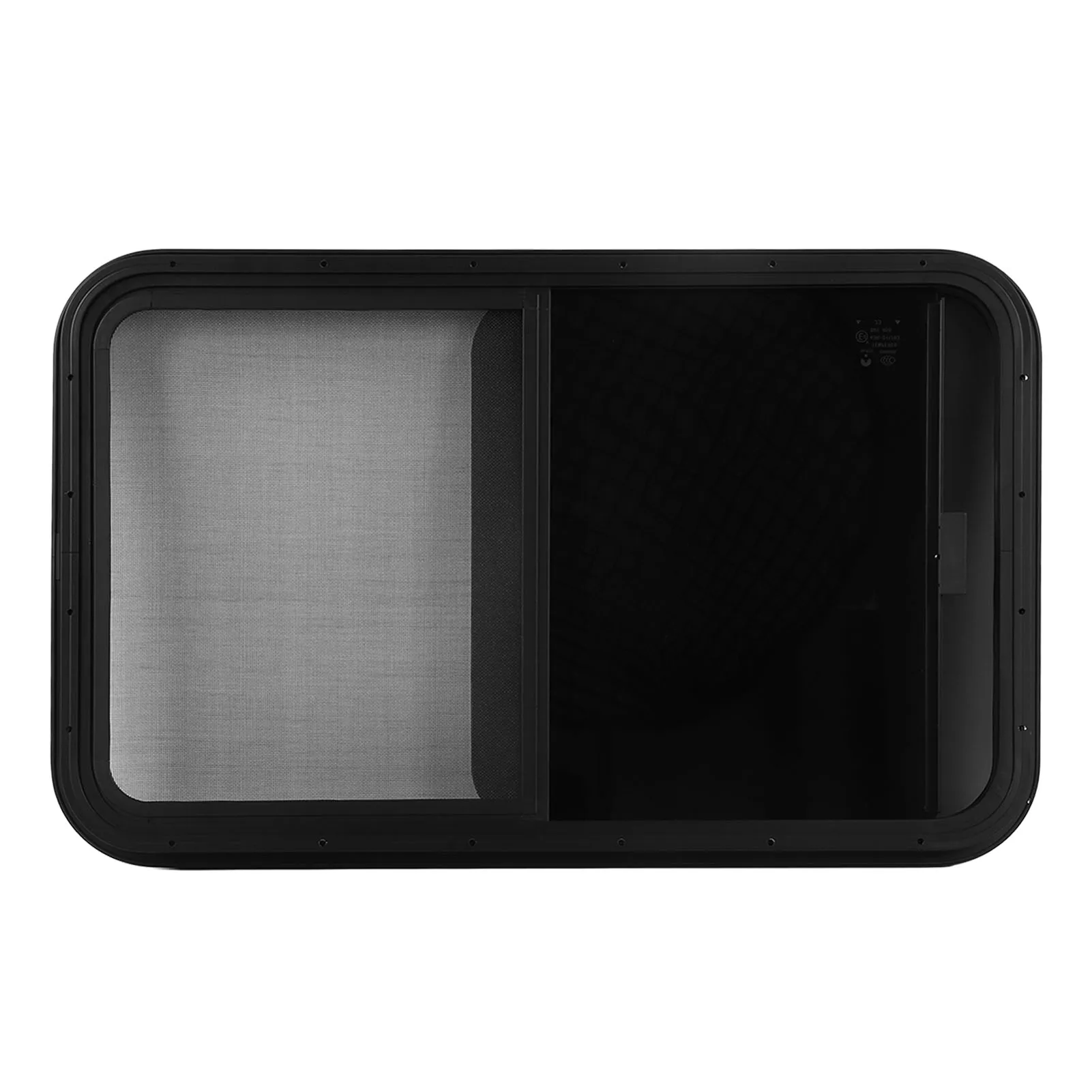 RV Window Rounded Corner Push Pull Style UV Proof Sealed Black Powder Coating for Camper Engineering Vehicle Camper Push Window
