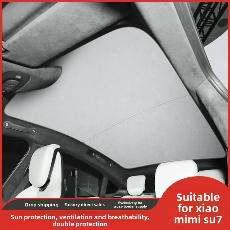 

YU7 SU7Specialized ice crystal sunshade curtain for sunroof, sun protection and heat insulation, deer skin velvet car interior