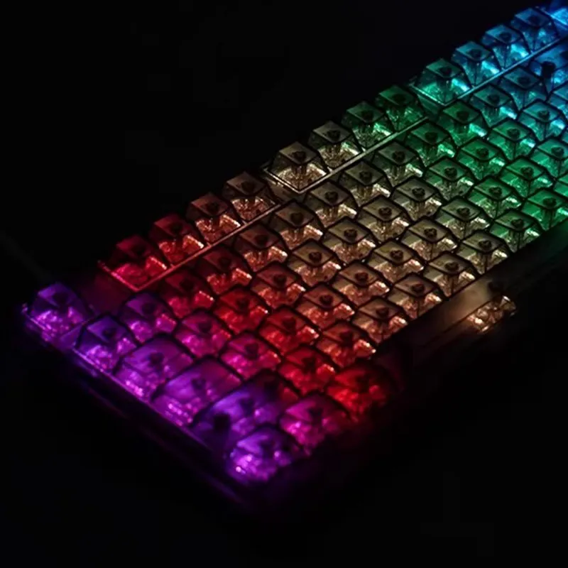 

Frosted Fog Clear Keycaps Crystal Transparent PC Unoiled OEM Cross Shaft Mechanical Keyboard Keycaps