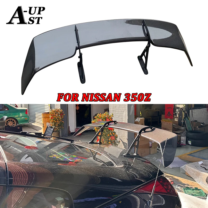 For Nissan GTR 350Z GTR35 STI Style Carbon Fiber Spoiler Tail fins  Rear Deck Guide Wing Splitter Body Kits Car Accessories