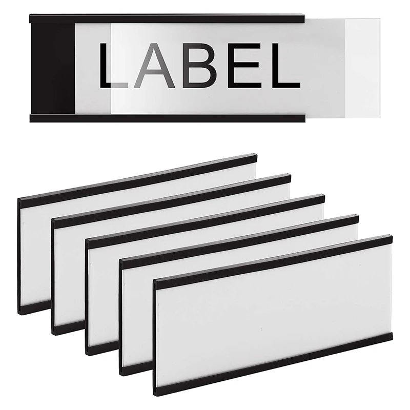 Magnetic Label Holder 4X1.57Inch 60 Packs C Channel White Paper Cards Protective Film Strong Magnet Mess Free Removable