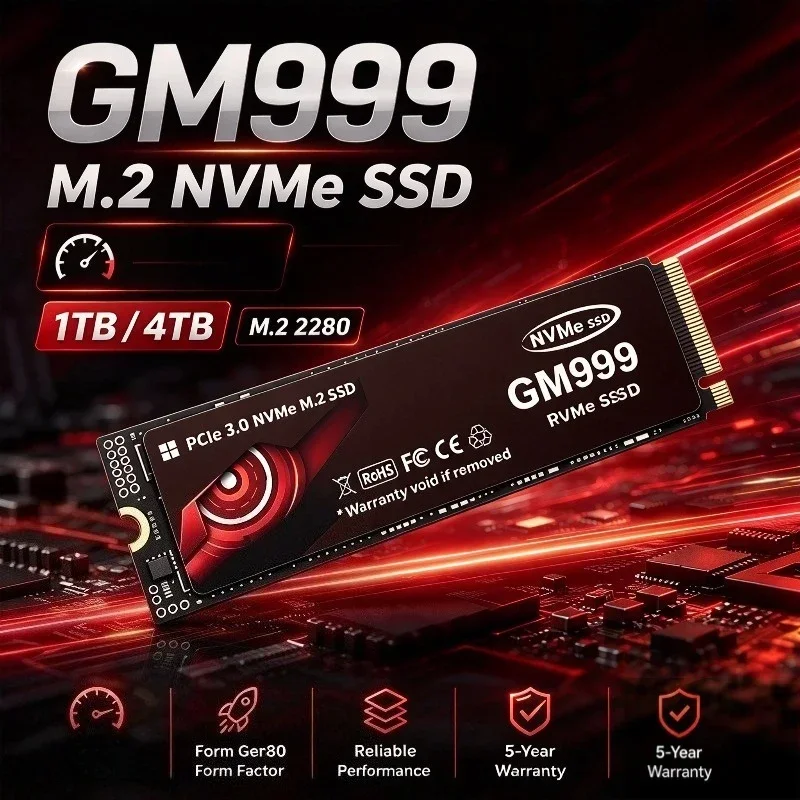 Original GM999 M.2 NVMe SSD 500GB-4TB 2280 PCle Gen3.0 X4 High Speed Internal Solid State Drive Hard Disk for Laptop Desktop
