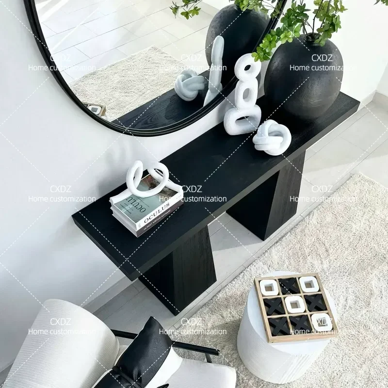 Modern Minimalist Entrance Table Light Luxury Entryway Console Cabinet Wall Mounted Foyer Storage Desk for Living Room