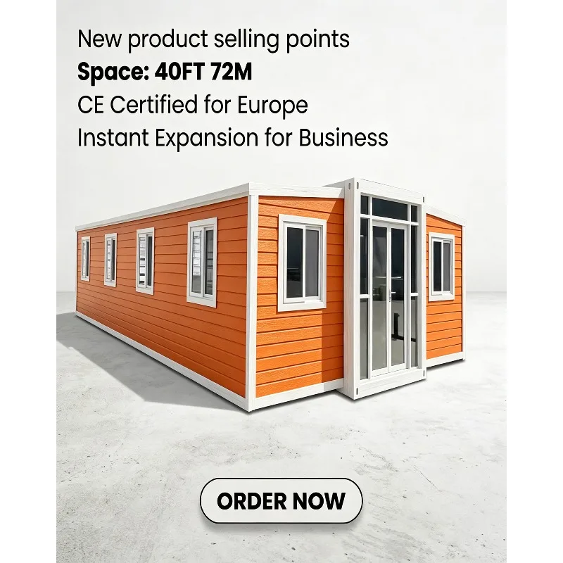 Luxury Modern 20ft 40ft Foldable Container House Steel Structure 3 Bedrooms Folding Container Tiny Home Portable for Supermarket