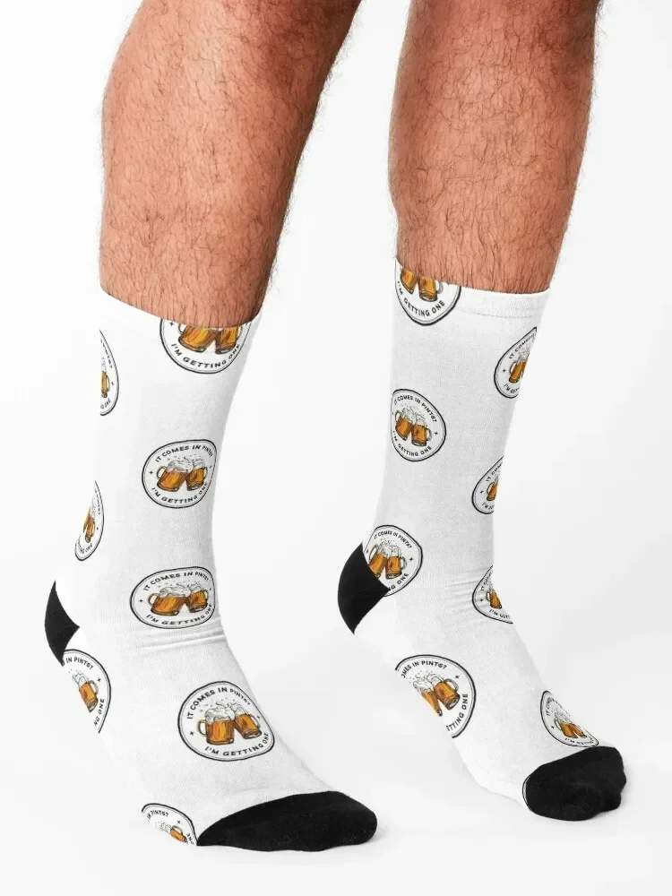It Comes In Pints - I'm Getting One - White - Fantasy Funny Beer Socks man halloween Stockings man golf Men Socks Women's