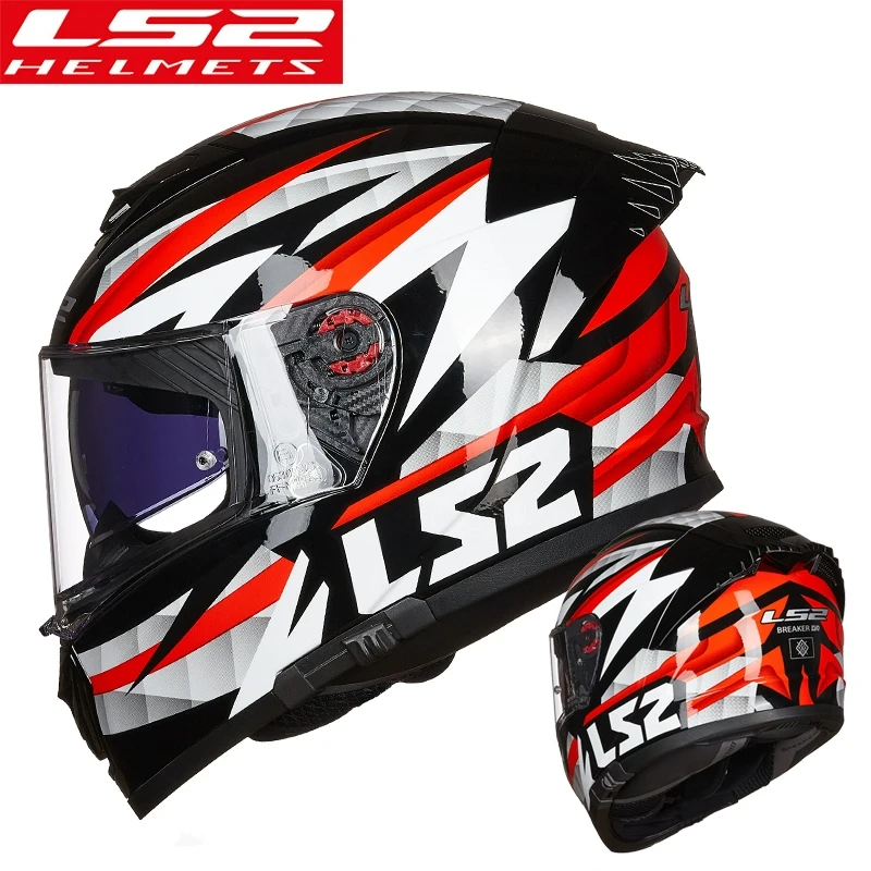 LS2 FF309 خوذة سباق الدراجات النارية للجنسين مع عدسة مزدوجة تقنية مضادة للضباب مغلقة بالكامل لتغطية الوجه بالكامل مقاس عالمي #6