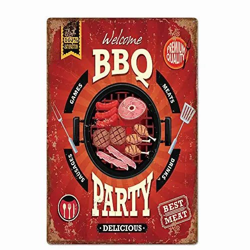 

Barbecue Master Dad's BBQ Zone Fast Food Retro Metal Tin Signs Pub Kitchen Home Grill Vintage Wall Decor 8x12 Inch azx-8