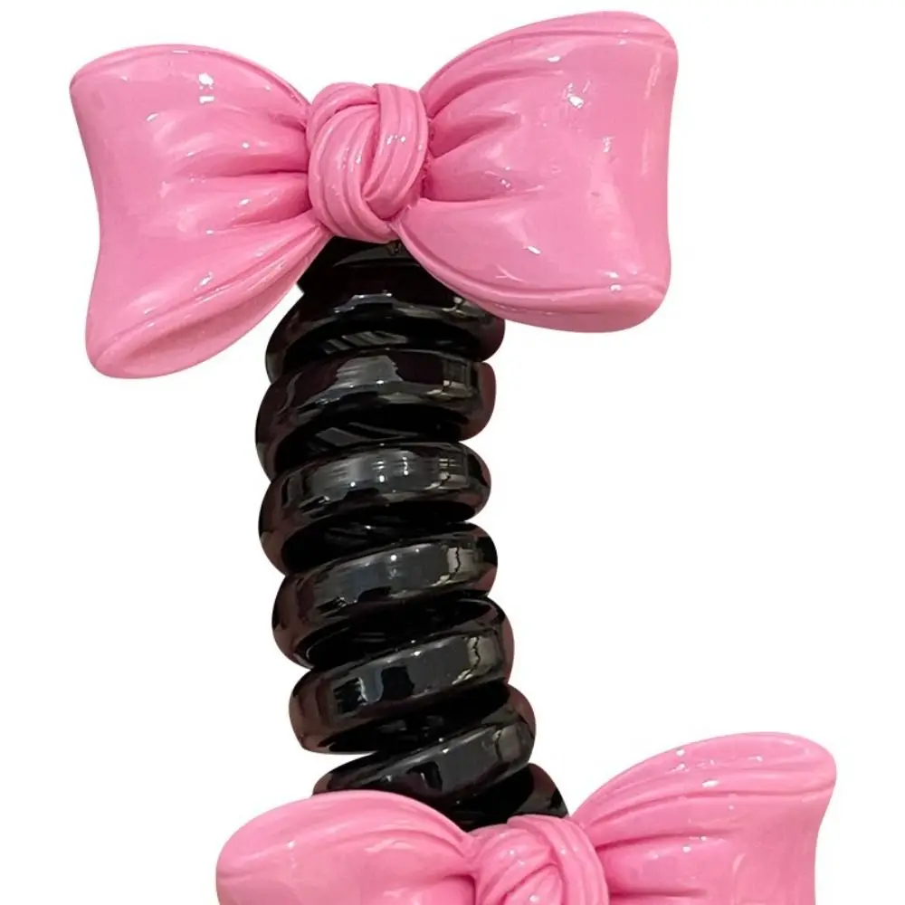 جديد البلاستيك القوس عقدة الشعر الدائري الراقية ذيل حصان فقاعة جديلة إكسسوارات الشعر لطيف رئيس حلية سلك الهاتف الشعر الدائري فتاة