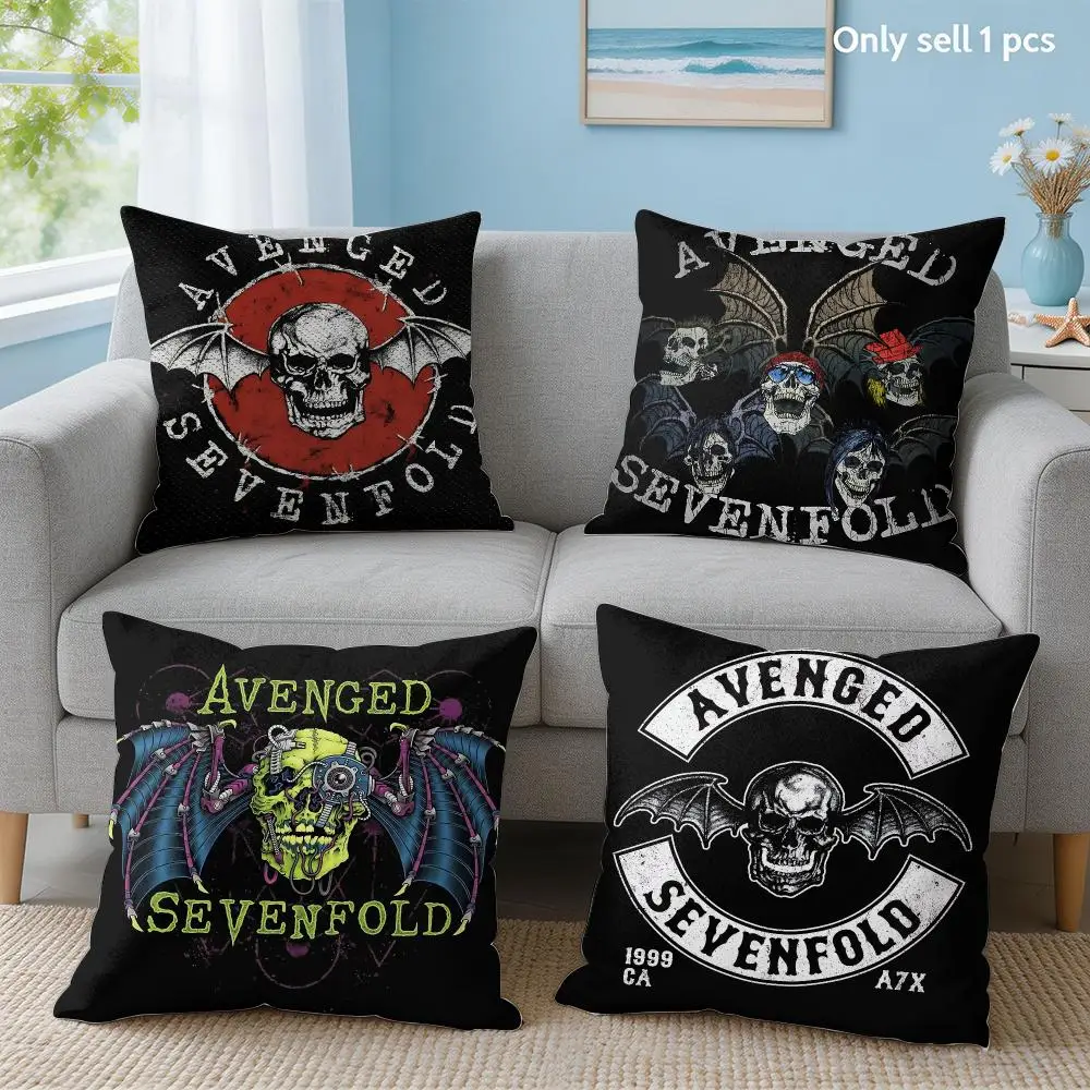 A-Avengeds Sevenfolds Heavy Rock Band Cushion Cover Soft Throw Pillow Cover Hidden Zipper Cutecore Sofa Bedroom Home Decor