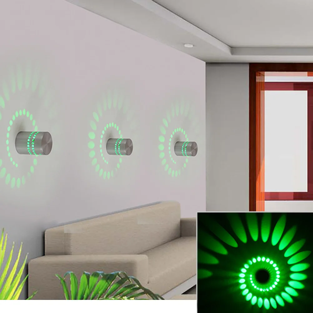

LED Rgb 3W Aluminum Spiral Wall Light Modern Indoor Outdoor Decoration Remote Control Corridor Garden Background Wall Lamp