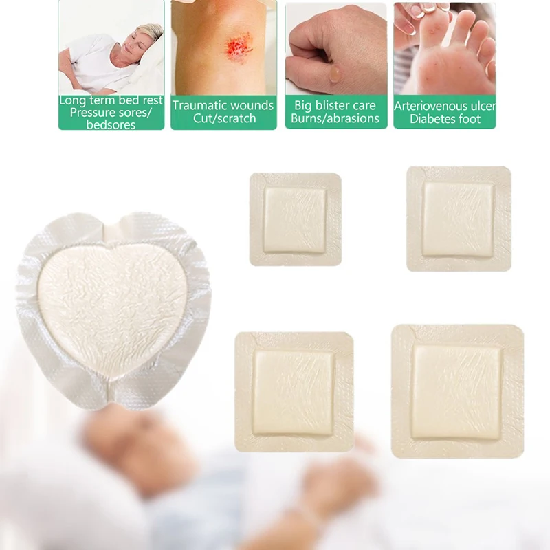 High Absorption Soft Polysiloxane Gel Polyurethane Foam Dressing Postoperative Wound Patch Cesarean Section Patch Pressure Sore
