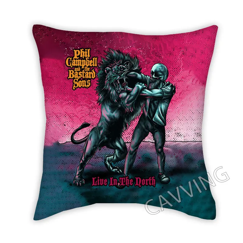 Phil Campbell And The Bastard Sons  3D Printed Polyester Decorative Pillowcases Throw Pillow Cover Square Zipper Cases