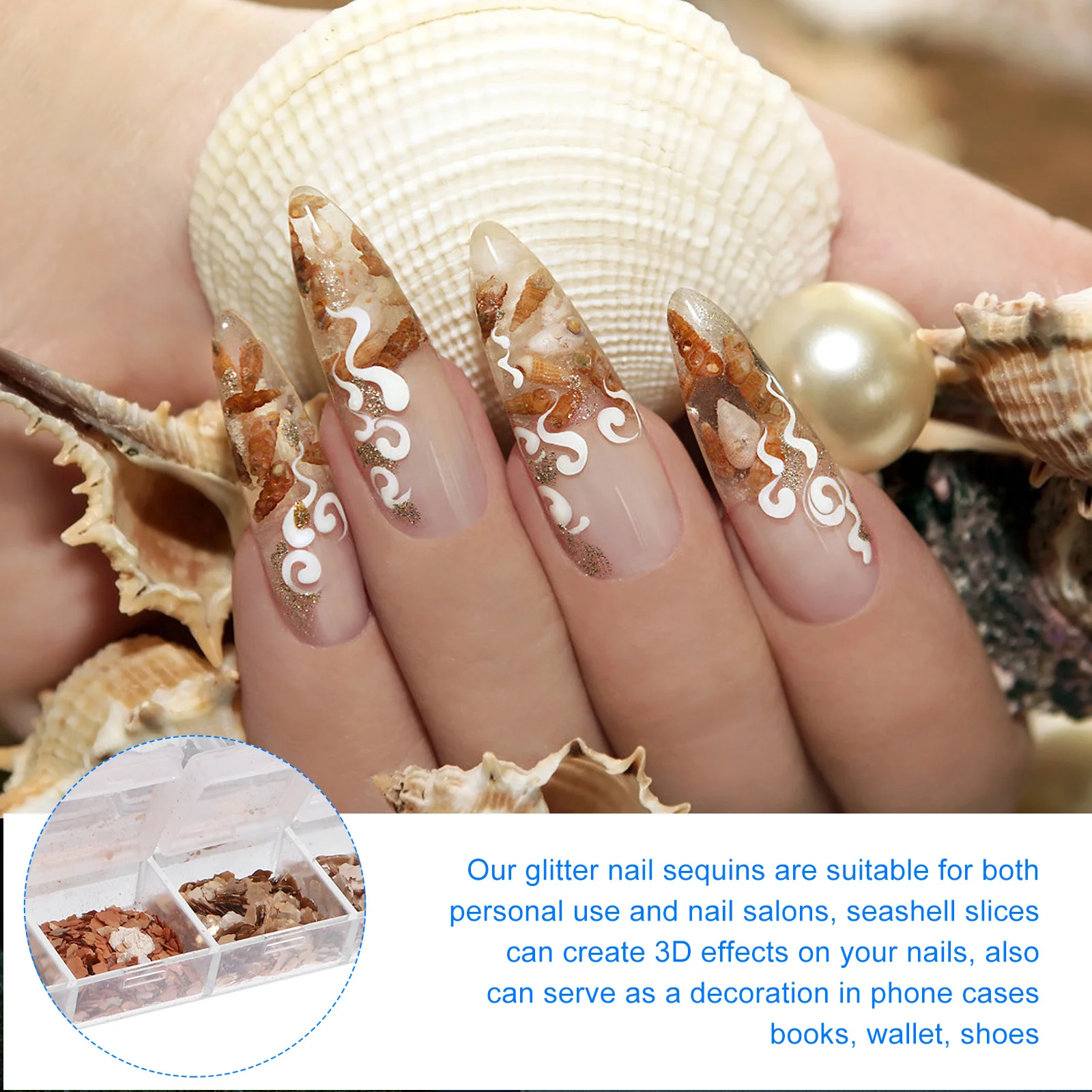 3箱 ネイルグリッター スパンコール マイカマーブルスライス クリエイティブDIYクラフトやジュエリー作り用 マイカマーブルスパンコール