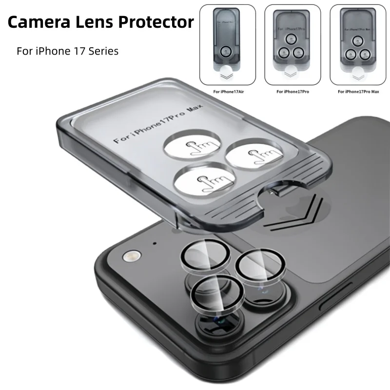 Premium-Objektivglas für iPhone 17 Pro Max 17 Air, einfach zu installieren, staubfrei, Kameraobjektivschutz, abnehmbarer Anzug für die hintere Objektivabdeckung