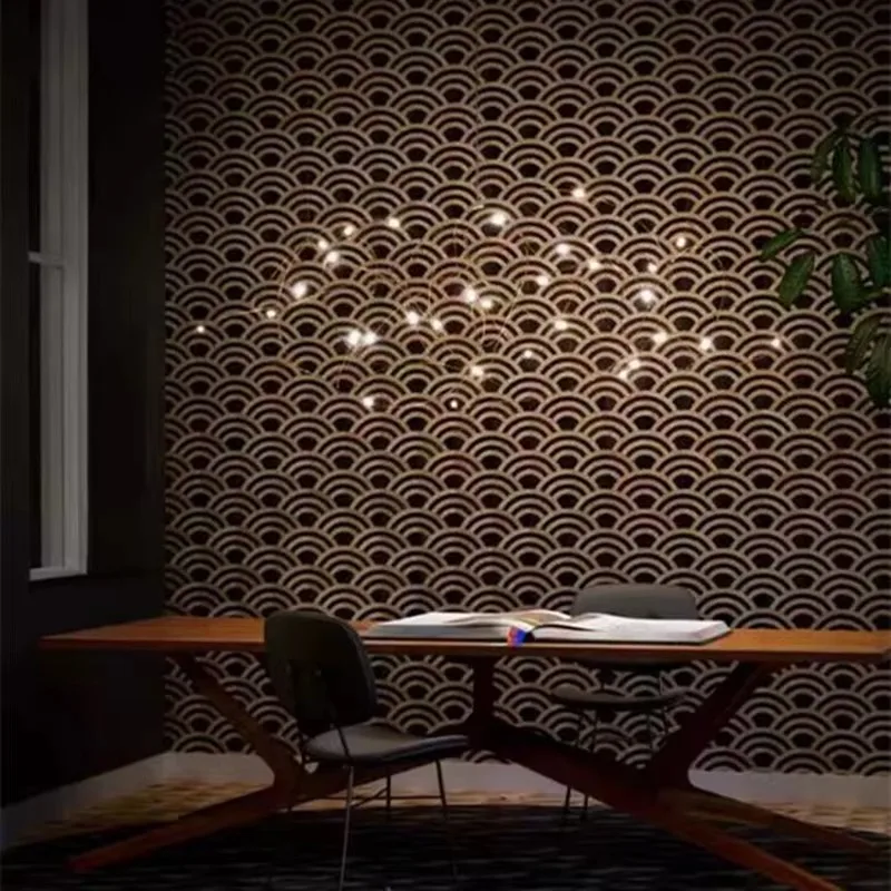 Moooi Flock โคมระย้าแผ่น Quasar โคมระย้า LED Firefly จี้สําหรับโรงแรมวิลล่าร้านอาหารห้องนั่งเล่นโคมไฟออกแบบ