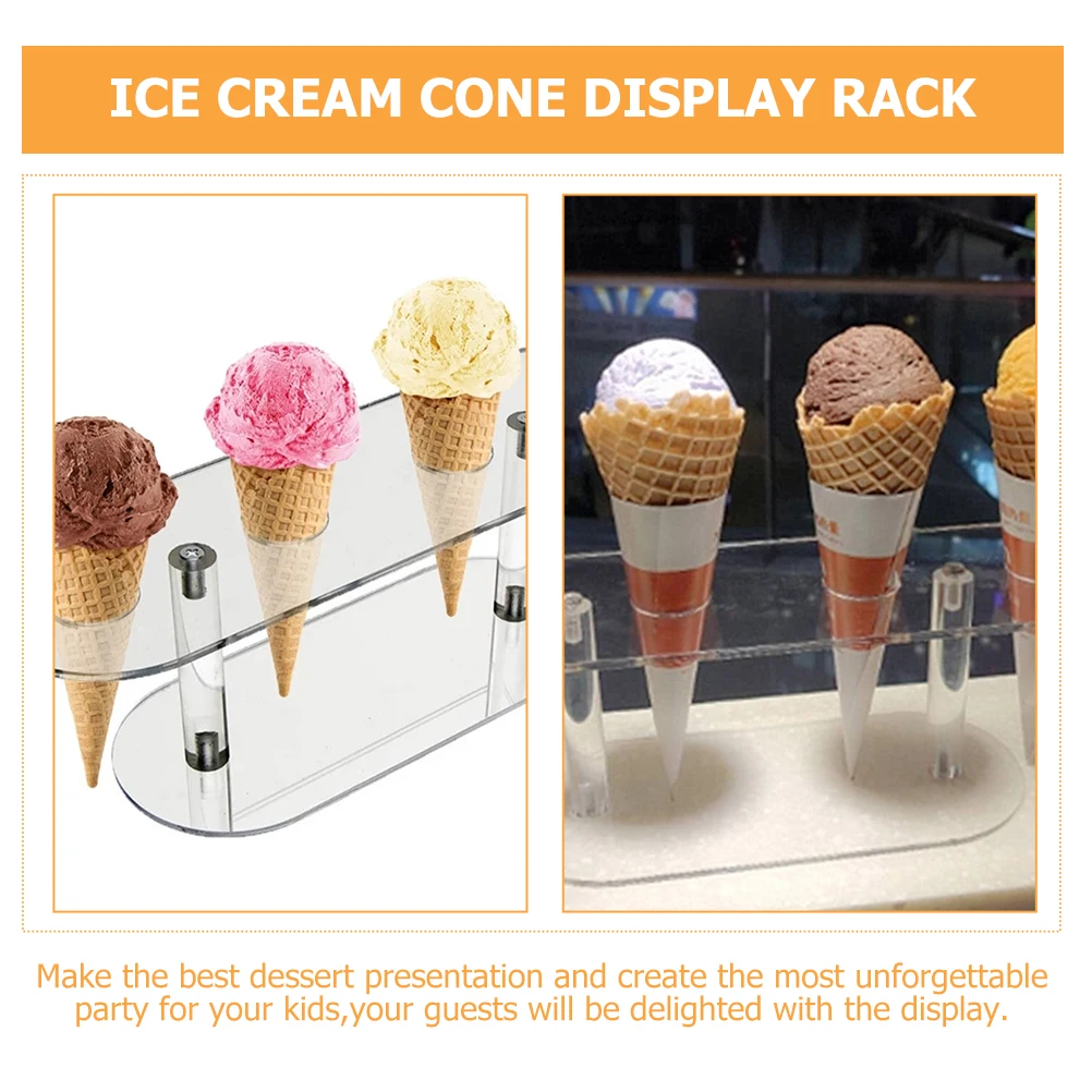 

Wear-Resistant Transparent Cone Stand Ice Cream Holder Sushi Accessory Desktop Display Multi-Function Party Supplies