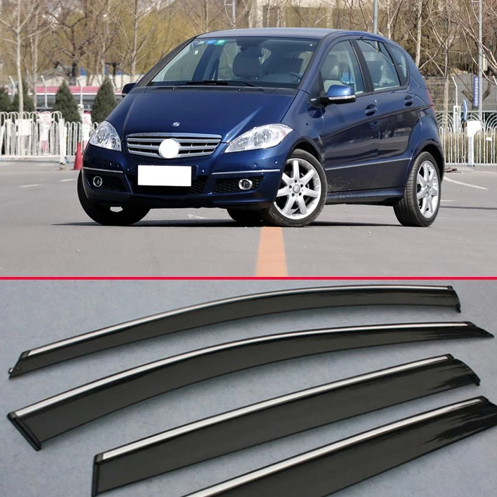 For Benz A-Class A180 A200 2008 2009 2010 2011 2012 Window Wind Deflector Visor Rain/Sun Guard Vent Car Accessories Stickers